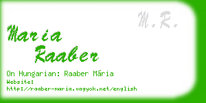 maria raaber business card
